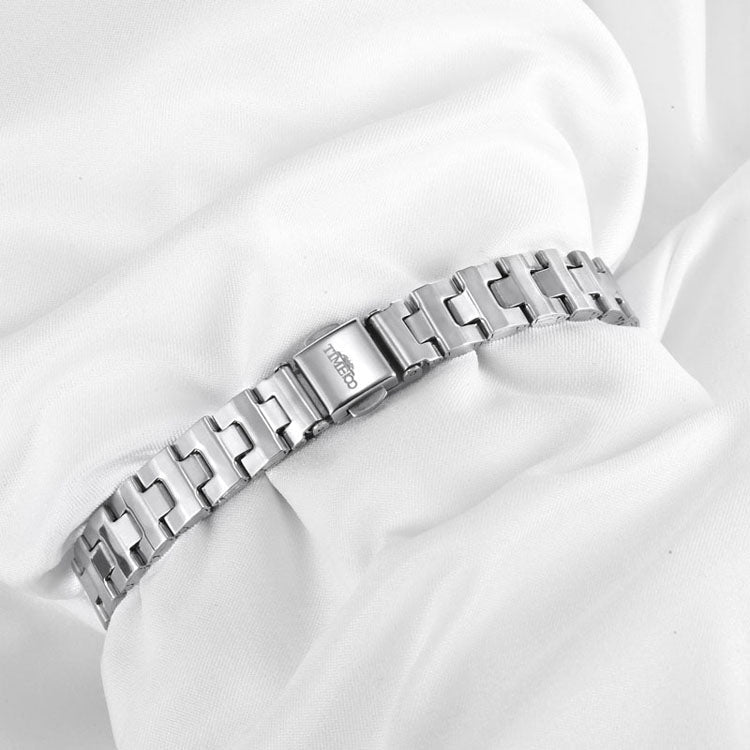 Side profile of the TIME100 classic watch highlighting its clean lines and sophisticated modern silhouette Back - Time100