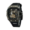 TIME100 W60168G bold square big face automatic mechanical watch for men Black - Time100