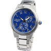 TIME100 W80009G Men's Radiant Gold-Tone Watch with Unique Owl-Shaped Dial and Moon Phase Silver Blue - Time100