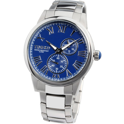TIME100 W80009G Men's Radiant Gold-Tone Watch with Unique Owl-Shaped Dial and Moon Phase Silver Blue - Time100