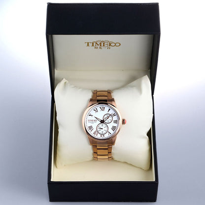 TIME100 artistic gold moon phase men's watch presented in a premium gift box for the sophisticated gentleman - Time100