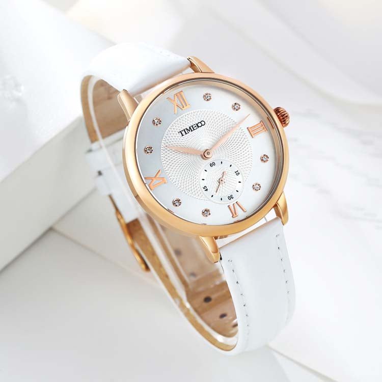 Detail of the TIME100 dedicated small second sub-dial protected by tempered crystal glass White - Time100