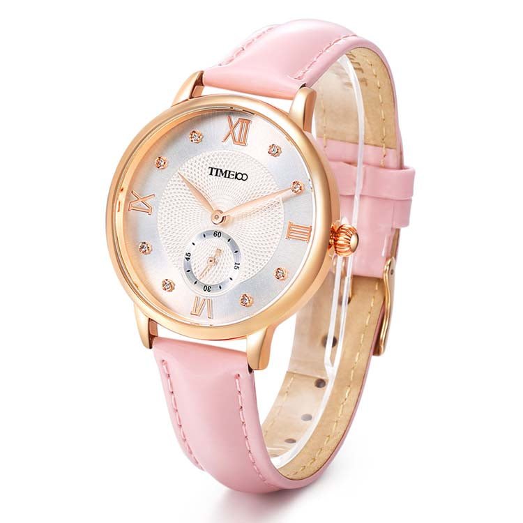 TIME100 W80099LWW Women's Elegant Watch featuring a Striking Red and Gold Color Palette Pink - Time100