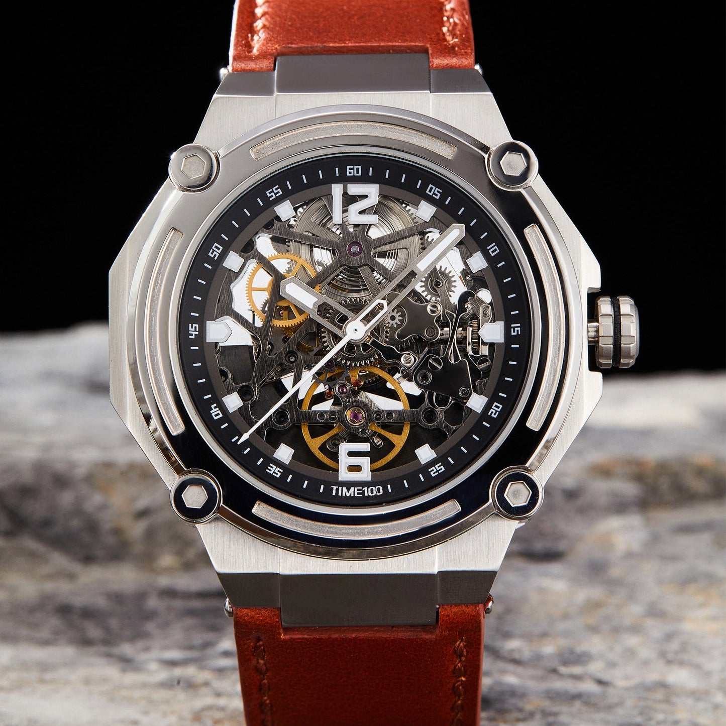 TIME100 Automatic Watches for Men Mechanical Men's Wrist Watches(No Battery),Winning The Design Competition - Time100