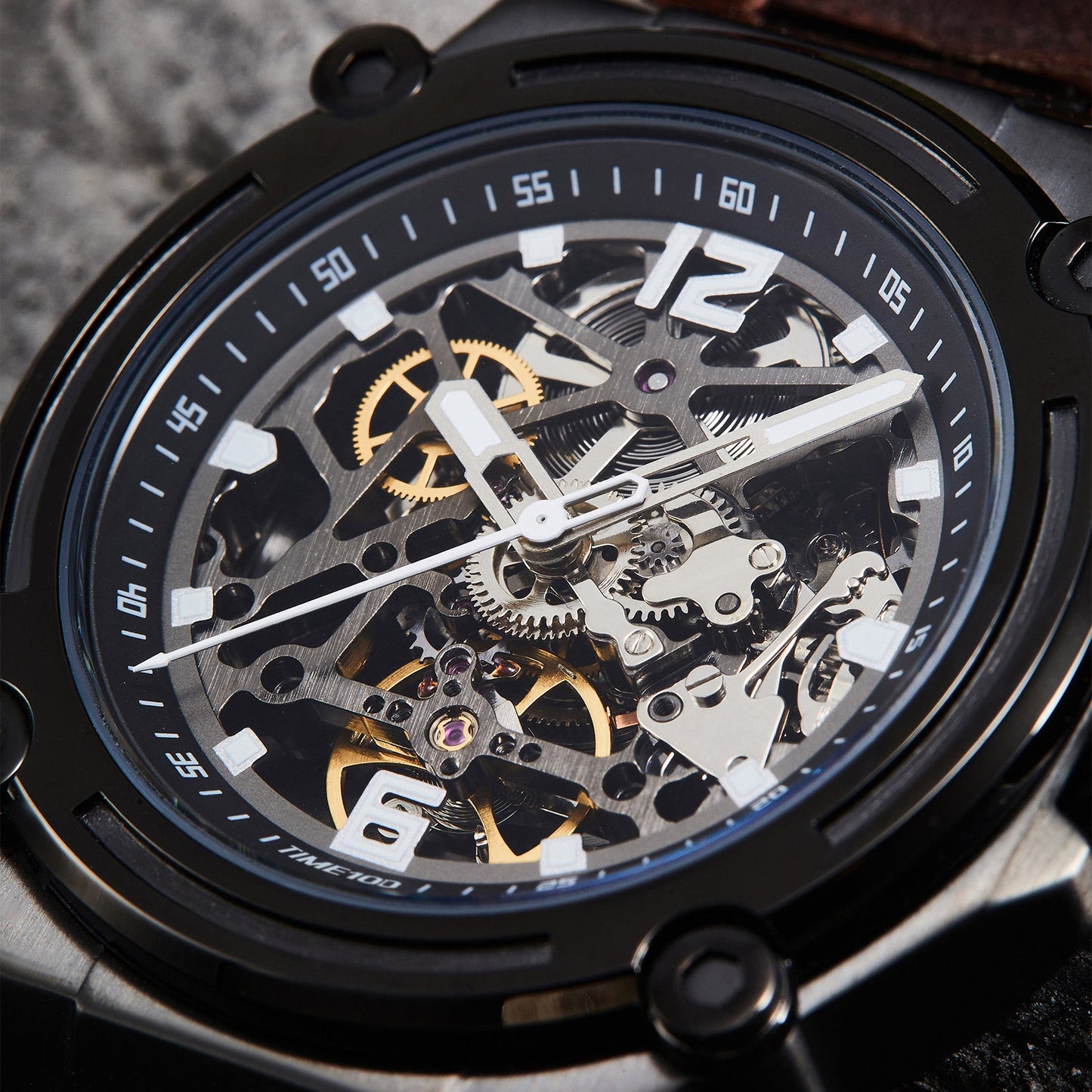 TIME100 Automatic Watches for Men Mechanical Men's Wrist Watches(No Battery),Winning The Design Competition - Time100