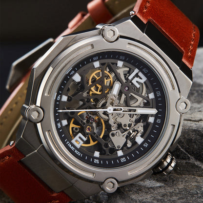 TIME100 Automatic Watches for Men Mechanical Men's Wrist Watches(No Battery),Winning The Design Competition - Time100