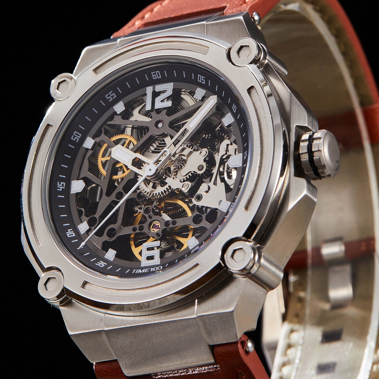TIME100 Automatic Watches for Men Mechanical Men's Wrist Watches(No Battery),Winning The Design Competition - Time100