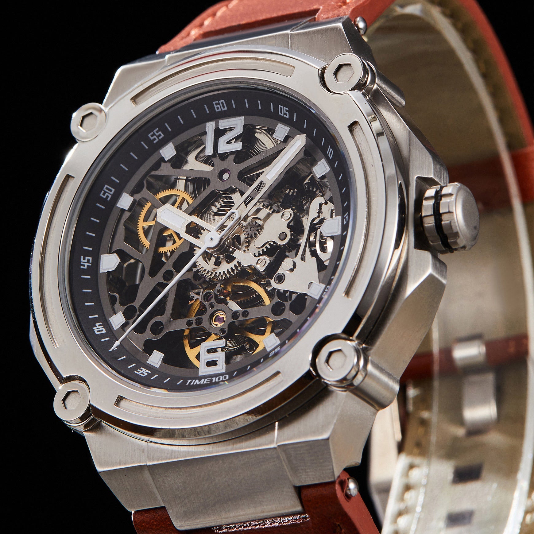 TIME100 Automatic Watches for Men Mechanical Men's Wrist Watches(No Battery),Winning The Design Competition - Time100