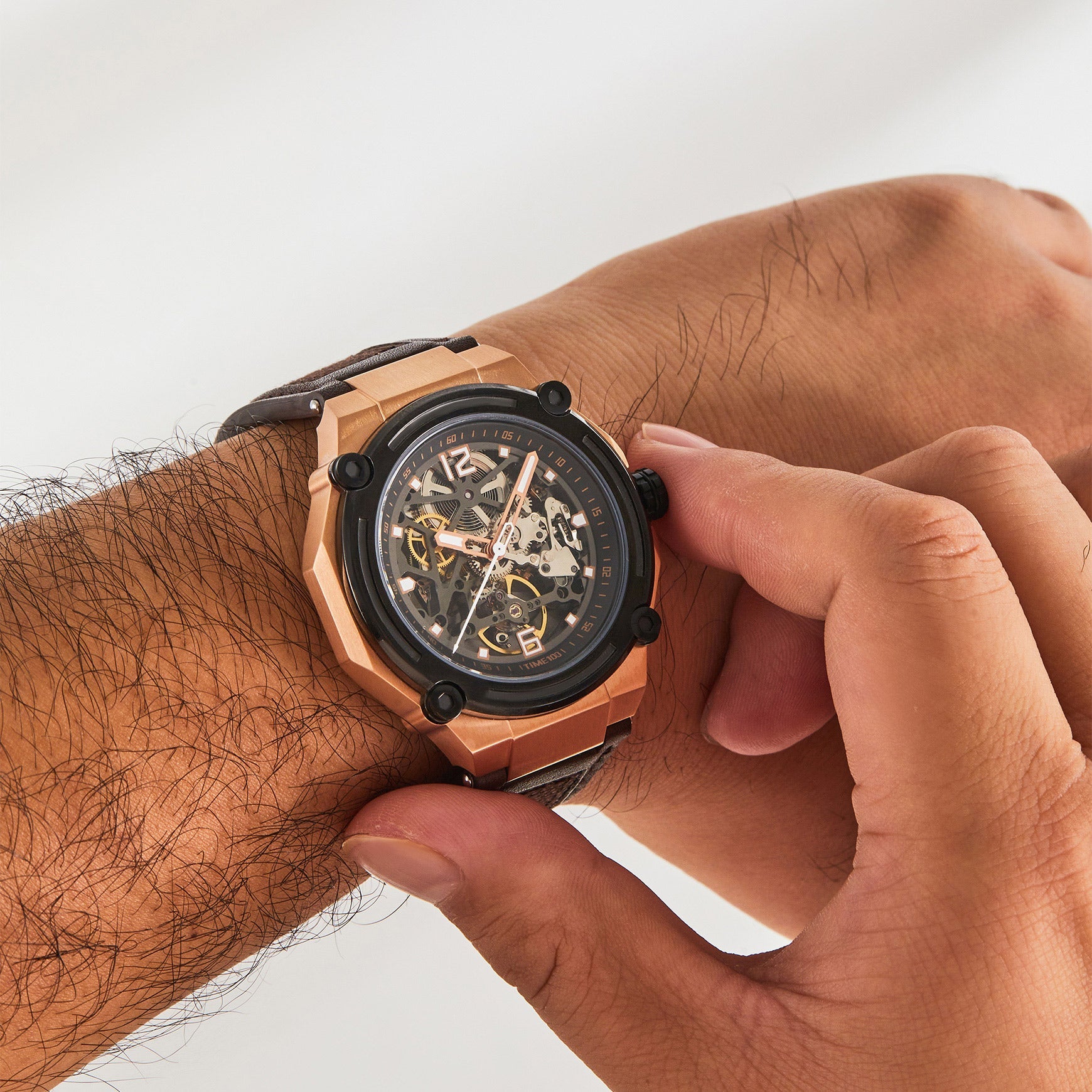 TIME100 Automatic Watches for Men Mechanical Men's Wrist Watches(No Battery),Winning The Design Competition - Time100