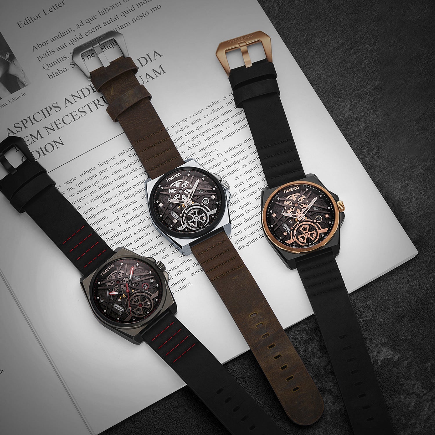 TIME100 Automatic Watches for Men Mechanical Men's Wrist Watches(No Battery),Winning The Design Competition - Time100