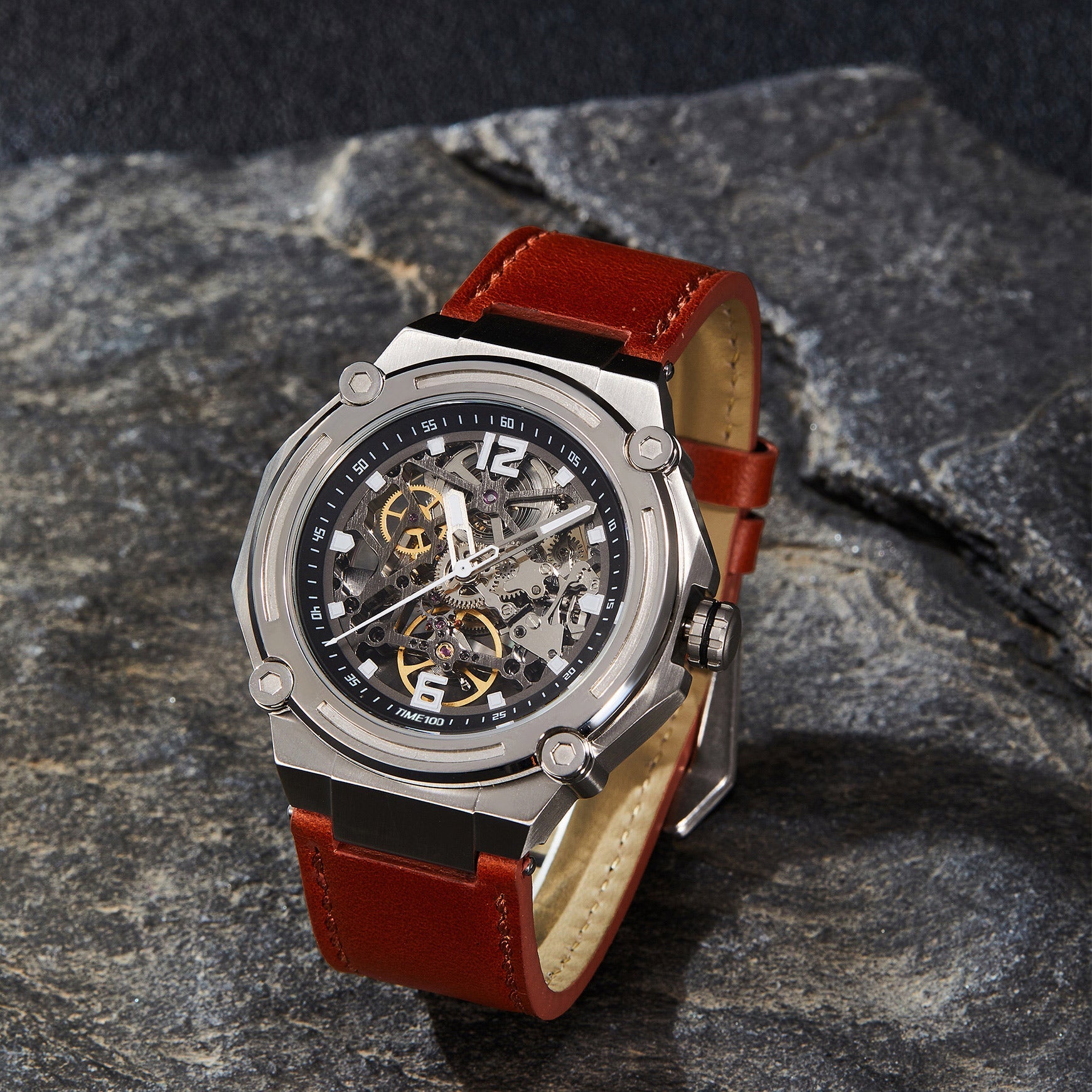 TIME100 Automatic Watches for Men Mechanical Men's Wrist Watches(No Battery),Winning The Design Competition - Time100