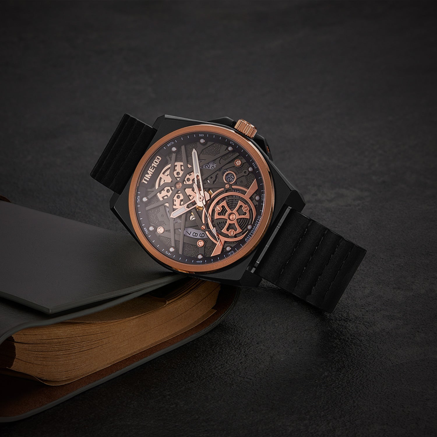 TIME100 Automatic Watches for Men Mechanical Men's Wrist Watches(No Battery),Winning The Design Competition - Time100