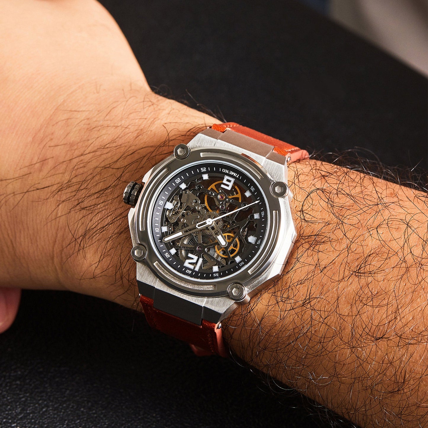 TIME100 Automatic Watches for Men Mechanical Men's Wrist Watches(No Battery),Winning The Design Competition - Time100