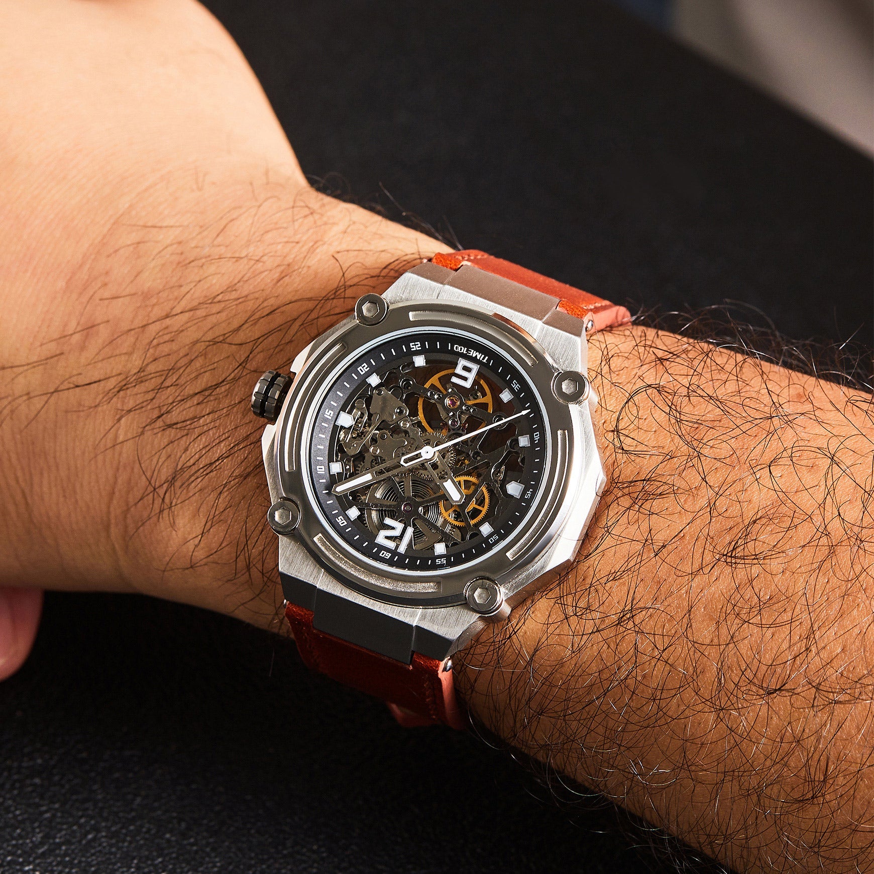 TIME100 Automatic Watches for Men Mechanical Men's Wrist Watches(No Battery),Winning The Design Competition - Time100