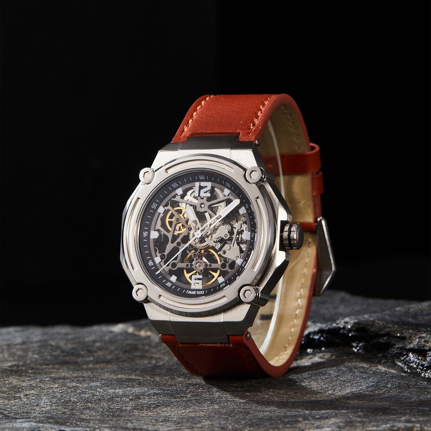TIME100 Automatic Watches for Men Mechanical Men's Wrist Watches(No Battery),Winning The Design Competition - Time100