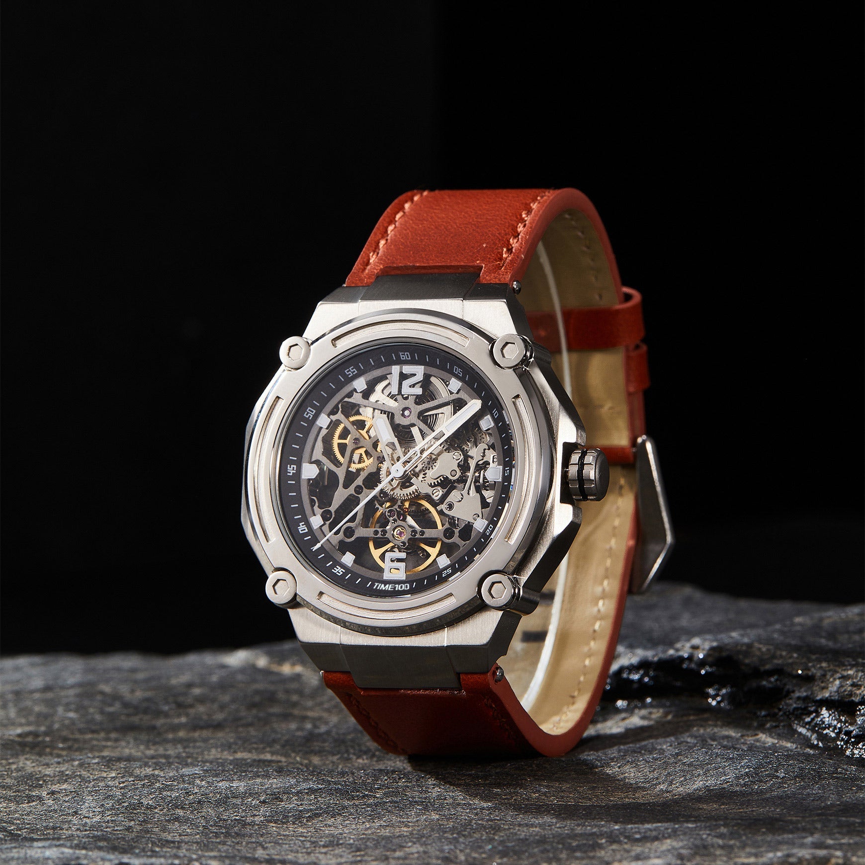 TIME100 Automatic Watches for Men Mechanical Men's Wrist Watches(No Battery),Winning The Design Competition - Time100