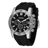 TIME100 W70113G Men's Minimalist Black Chronograph Watch with 46mm Oversized Case Silver Black - Time100