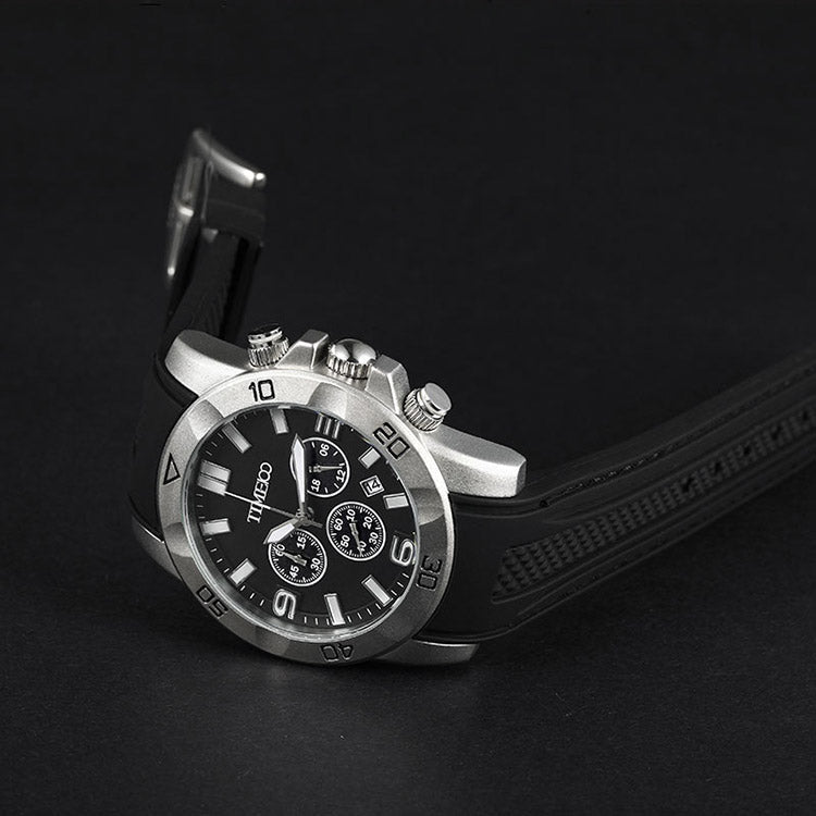 TIME100 Fashion Multifunction Silicone Leather Business Mens Quartz Watches - Time100