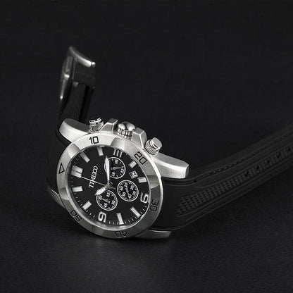 TIME100 Fashion Multifunction Silicone Leather Business Mens Quartz Watches - Time100