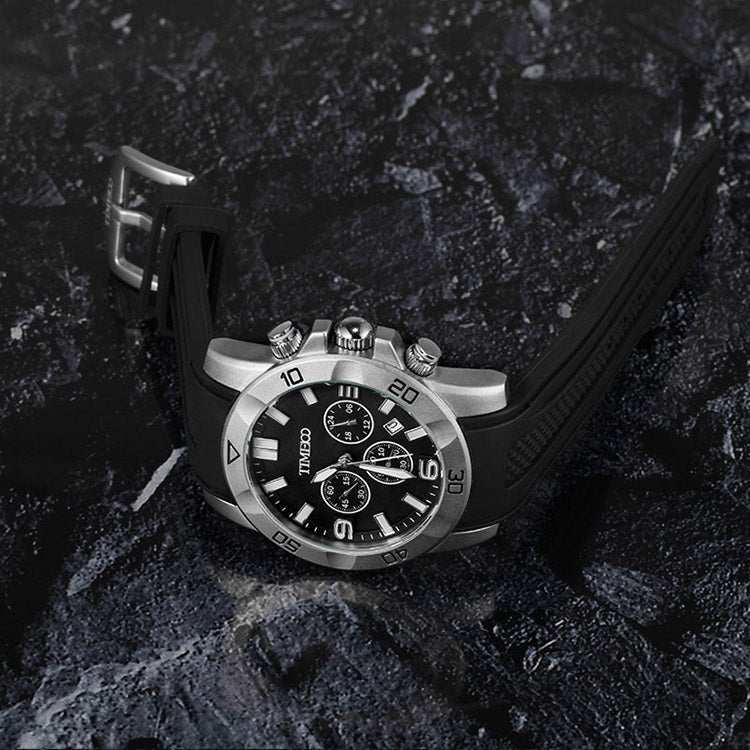 TIME100 Fashion Multifunction Silicone Leather Business Mens Quartz Watches - Time100