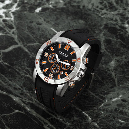 TIME100 Fashion Multifunction Silicone Leather Business Mens Quartz Watches - Time100