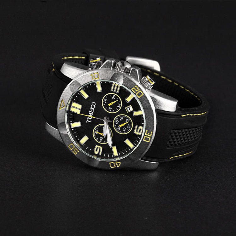 TIME100 Fashion Multifunction Silicone Leather Business Mens Quartz Watches - Time100