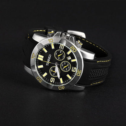TIME100 Fashion Multifunction Silicone Leather Business Mens Quartz Watches - Time100