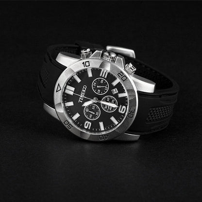 TIME100 Fashion Multifunction Silicone Leather Business Mens Quartz Watches - Time100