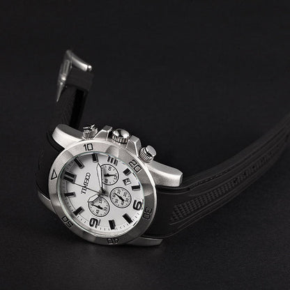 TIME100 Fashion Multifunction Silicone Leather Business Mens Quartz Watches - Time100