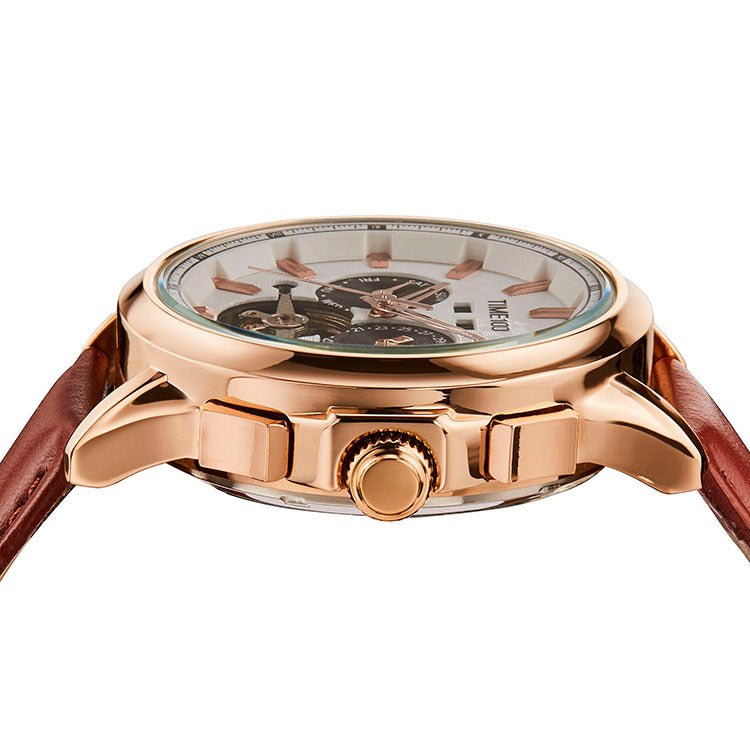 TIME100 Mechanical Watch Multifunctional Automatic Mechanical Movement Waterproof Display of Date Year Flywheel Men's Watch - Time100