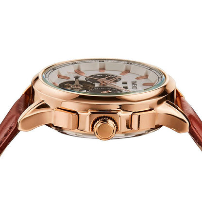 TIME100 Mechanical Watch Multifunctional Automatic Mechanical Movement Waterproof Display of Date Year Flywheel Men's Watch - Time100