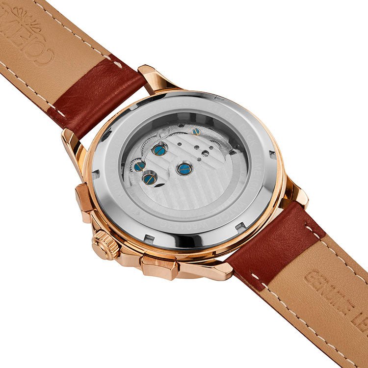 TIME100 Mechanical Watch Multifunctional Automatic Mechanical Movement Waterproof Display of Date Year Flywheel Men's Watch - Time100