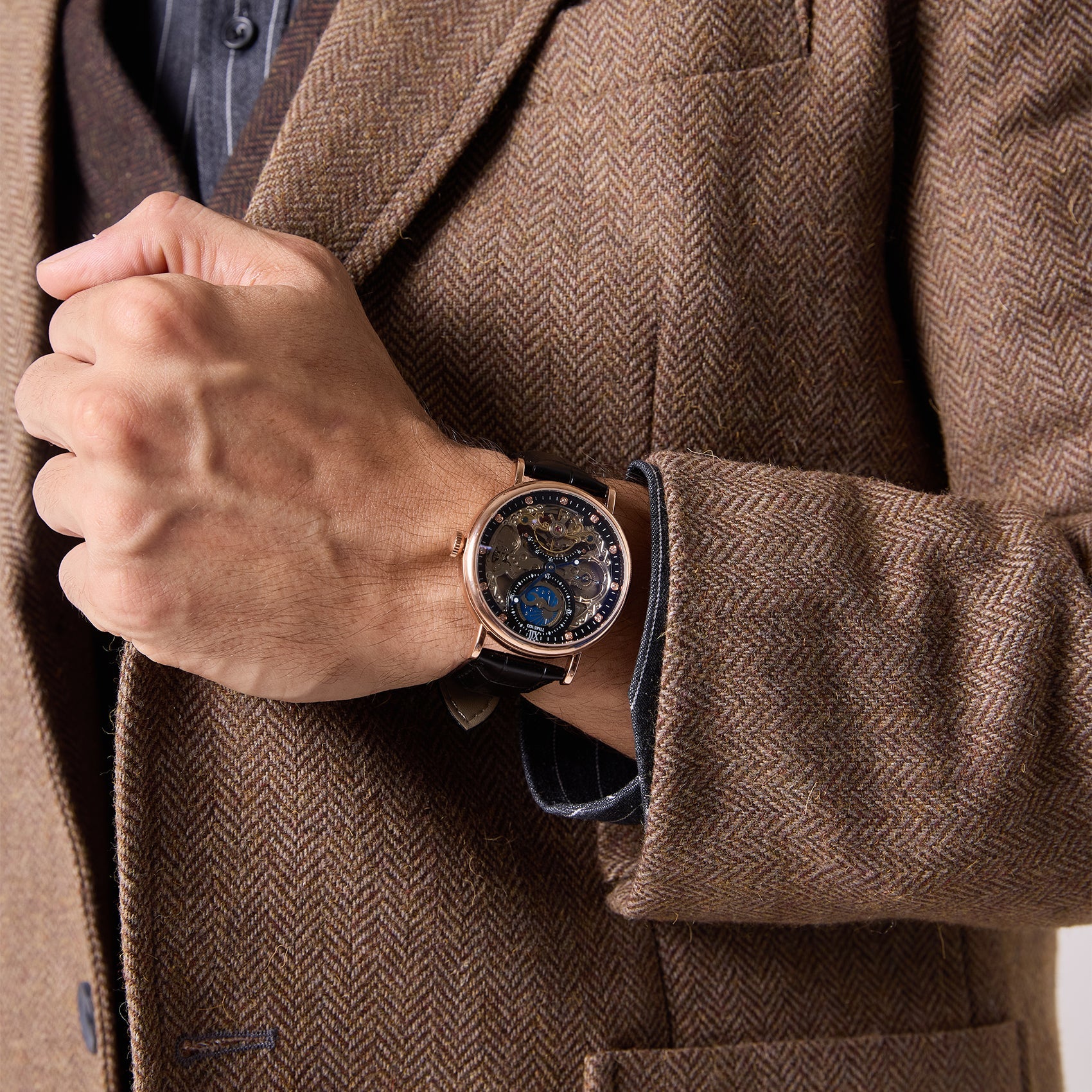 TIME100 W60169G automatic watch styled for casual social settings and everyday masculine elegance Black - Time100