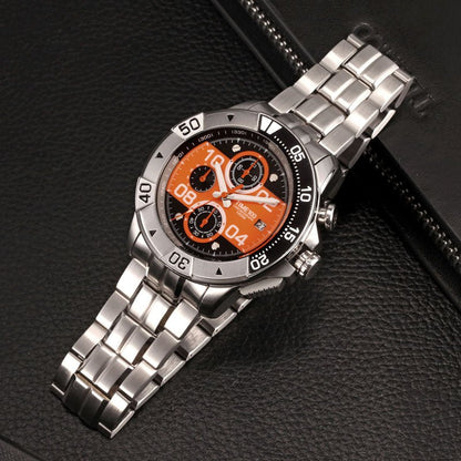 TIME100 Men's Multifunction Fashion Steel Strap 100M Waterproof Blue Sport Quartz Watch - Time100