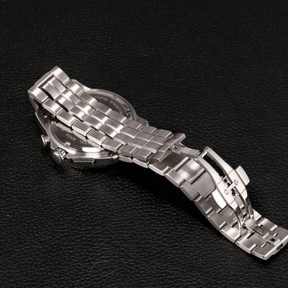 TIME100 Men's Multifunction Fashion Steel Strap 100M Waterproof Blue Sport Quartz Watch - Time100