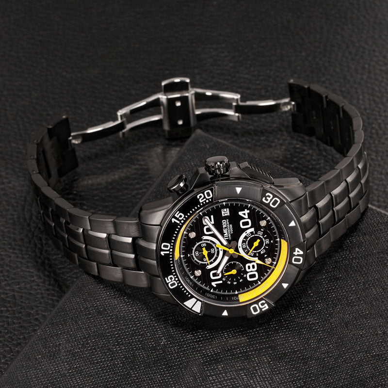 TIME100 Men's Multifunction Fashion Steel Strap 100M Waterproof Blue Sport Quartz Watch - Time100