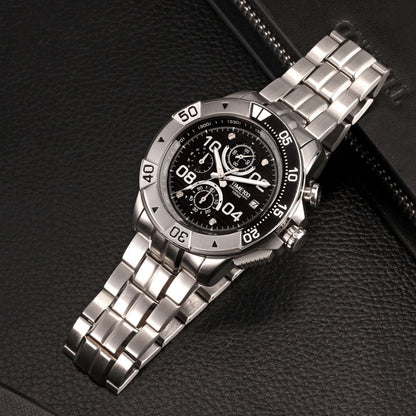 TIME100 Men's Multifunction Fashion Steel Strap 100M Waterproof Blue Sport Quartz Watch - Time100