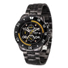 TIME100 W70105G Men's Classic Silver and Black Quartz Watch with 100M Water Resistance Black Yellow - Time100