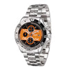 TIME100 W70105G Men's Classic Silver and Black Quartz Watch with 100M Water Resistance Silver Orange - Time100