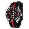 TIME100 W70103G Men's Red Chronograph Watch with Black Silicone Strap and Color-Block Dial - Time100