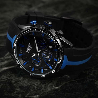 TIME100 Men's Silicone Strap Quartz Watch Sample Fashion Multifunction Watches for Men/Boy Back - Time100