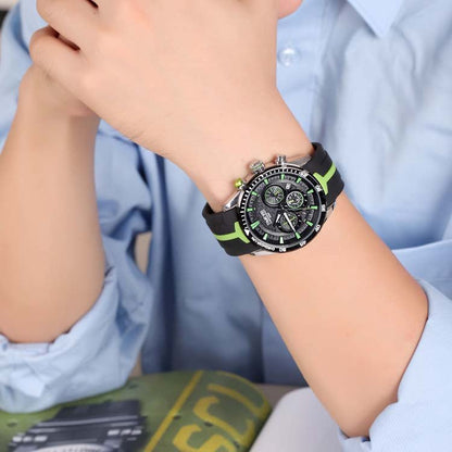 TIME100 energetic Green watch designed for active lifestyles and comfortable all-day summer wear - Time100