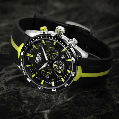 TIME100 Men's Silicone Strap Quartz Watch Sample Fashion Multifunction Watches for Men/Boy Yellow - Time100