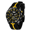 TIME100 W70103G Men's Yellow Chronograph Watch with Black Silicone Strap and Color-Block Dial - Time100