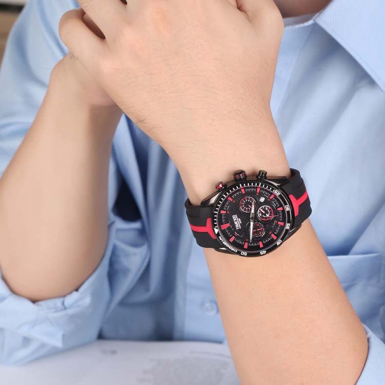 TIME100 energetic Red watch designed for active lifestyles and comfortable all-day summer wear - Time100