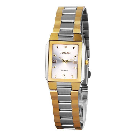 TIME100 Men's Wrist Watch Fashion Simple Stainless Steel Black Square Dial Couple Watches for Men - Time100