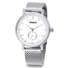 TIME100 W80188G Men's Classic Quartz Watch with Silver-Tone Case and Metal Bracelet Back - Time100