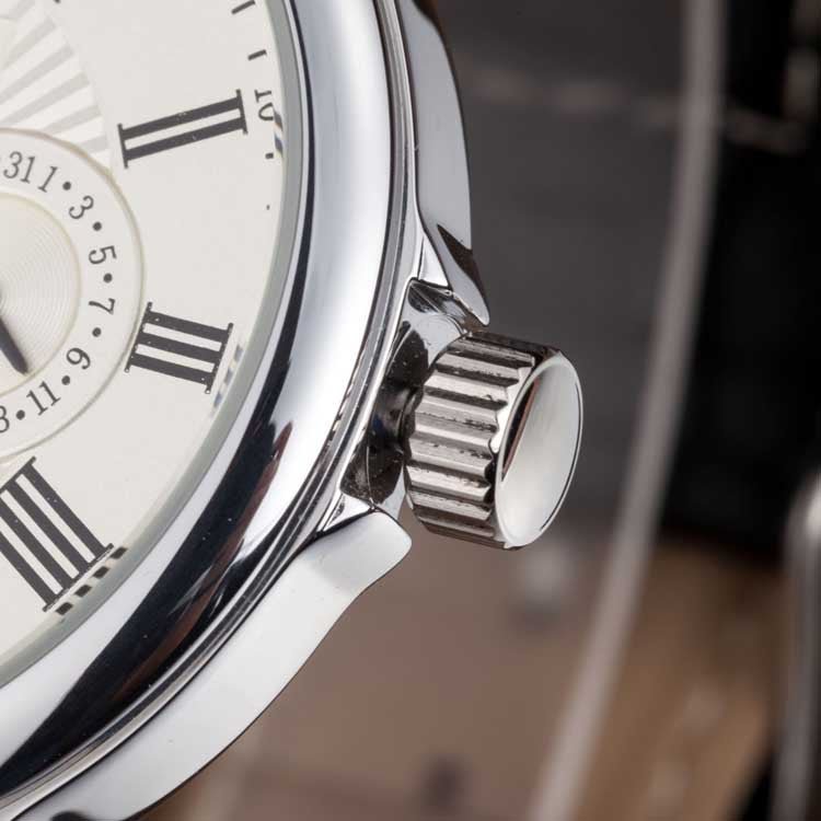 TIME100 Quartz Watches Men's Wristwatch Moon Phase Day Date Calendar Leather Strap 5ATM Waterproof Dress Japanese Analog Quartz Watches for Men - Time100