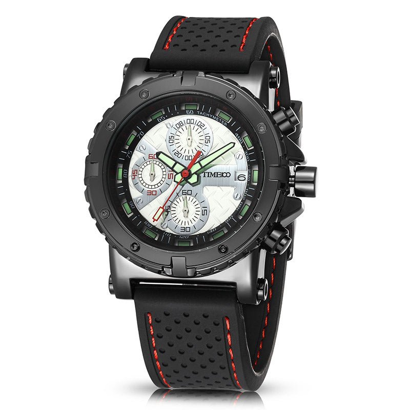 TIME100 W50310G Men's Classic Business Watch with Large Round Dial and Crystal Markers Black - Time100