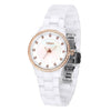 TIME100 W50375L Women's Black Ceramic Watch with Iridescent Natural Shell Dial White - Time100